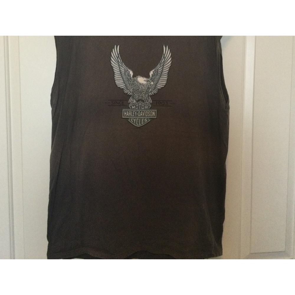Harley Davidson sleeveless distressed grey/black  t-shirt. Sx xL (Battlefield).